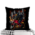 Motorcycle-Themed Double-Sided Square Pillow