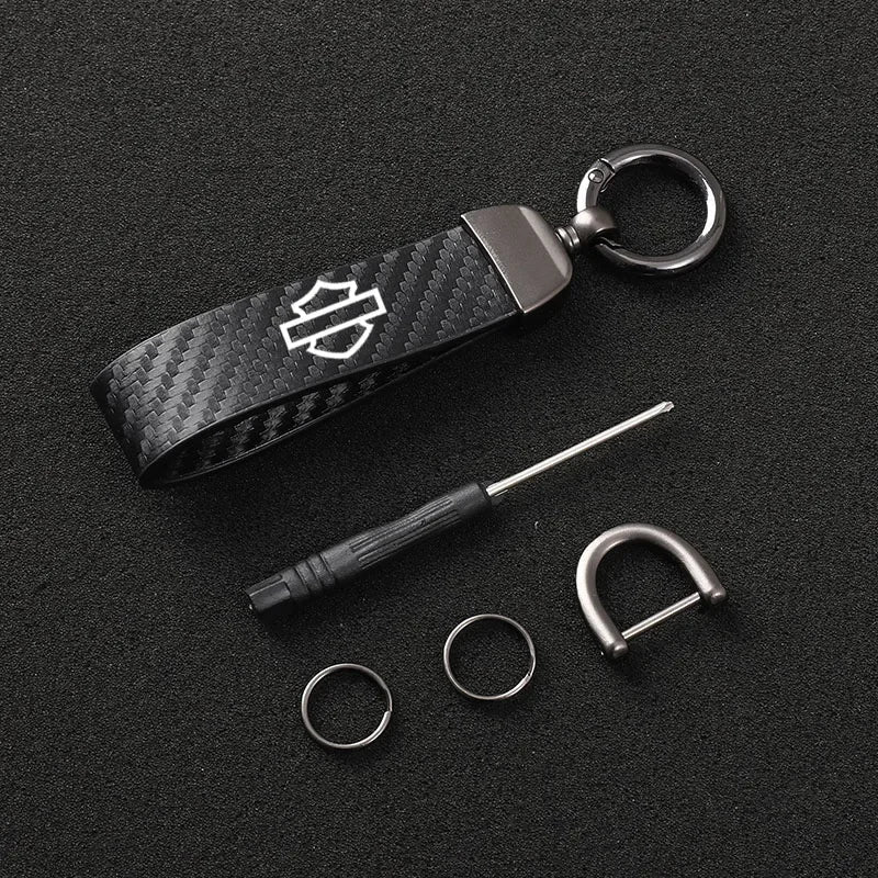 High-Grade Suede Leather Motorcycle Keychain